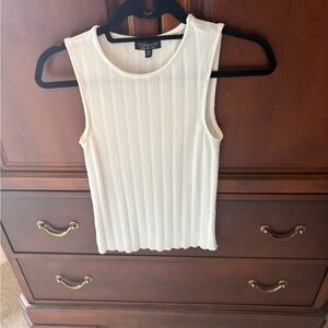 Topshop Cream Ribbed Tank Top